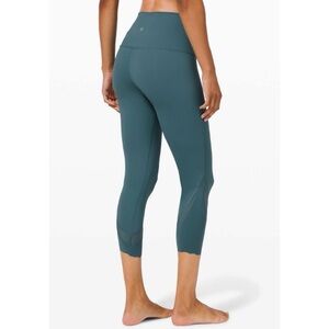 LULULEMON Desert Teal Wunder Under Crop High Rise Leggings